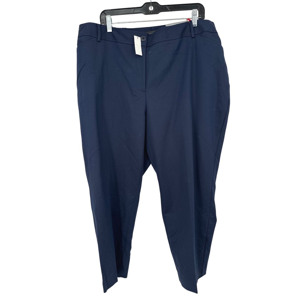 Talbots Hampshire Ankle Pants Womens 20WP Navy Blue Curvy Stretch Classic Career